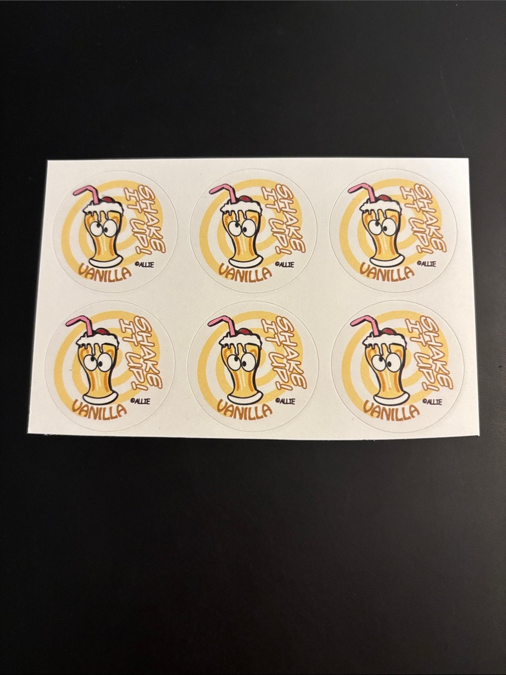Vintage 80's/ 90's Allie Shake It Up! Vanilla Scratch & Sniff Stickers Sheet